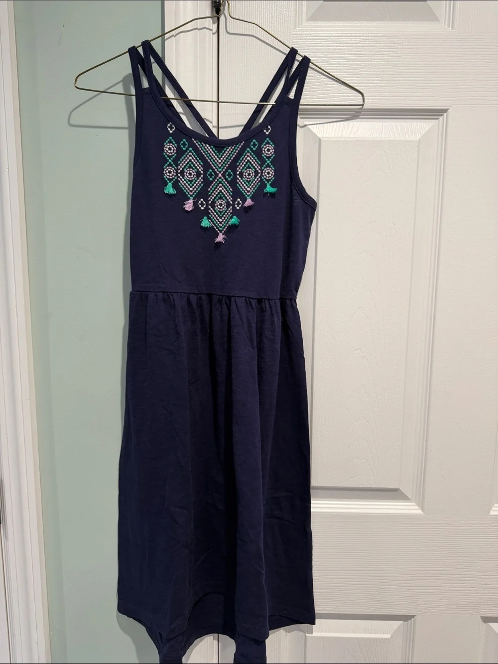 Gymboree Navy Embroidered Tassel Sundress